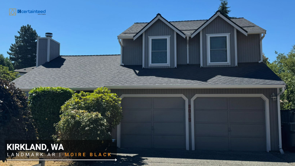 Roof replacement in Kirkland, WA | Landmark AR | Moire Black | Certainteed